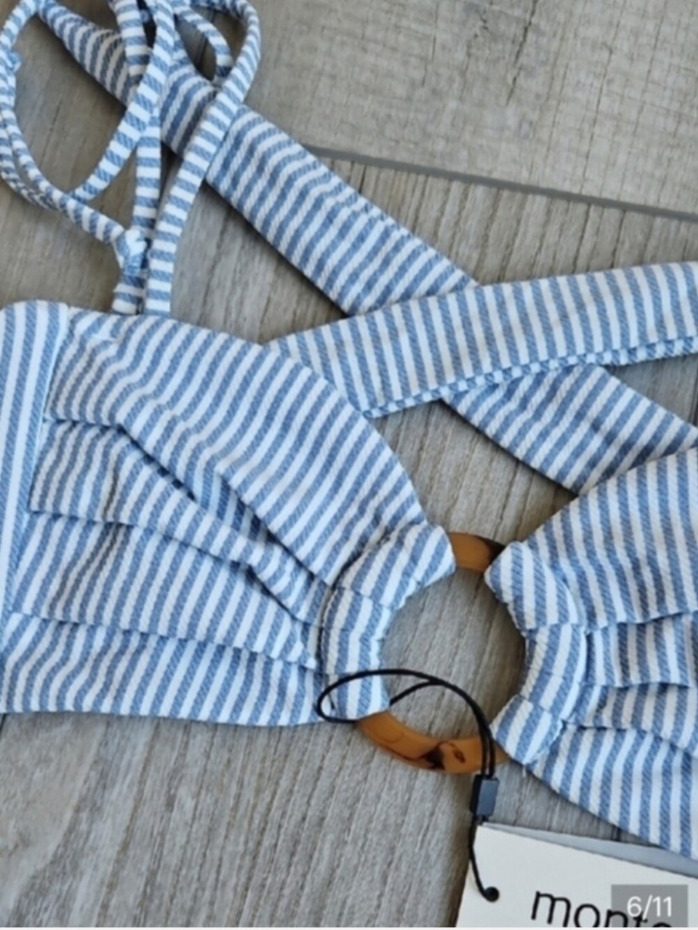Montce Blue and White Striped Bikini Set - Picture 9 of 11